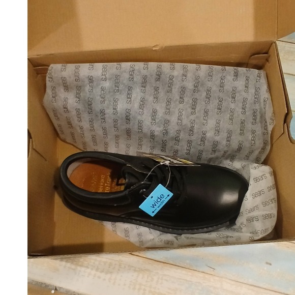 DieHard Wide Work Boots Black Leather Lace Up Steel Toe Mens Size 6.5 Wide - Picture 9 of 13